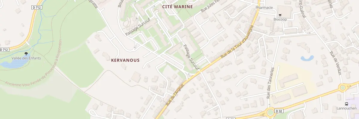 Plan du 1 Pas Surcouf à Landivisiau