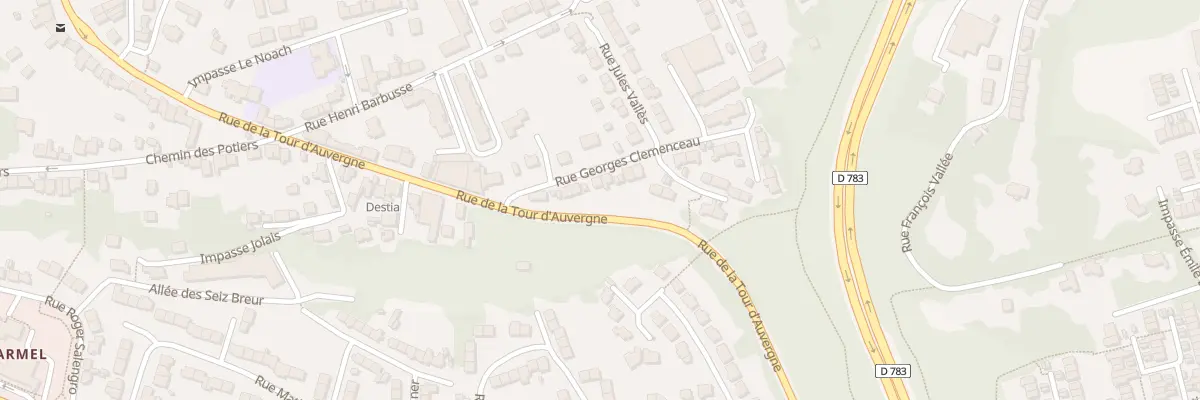 Plan du 7 Rue Georges Clemenceau à Quimper
