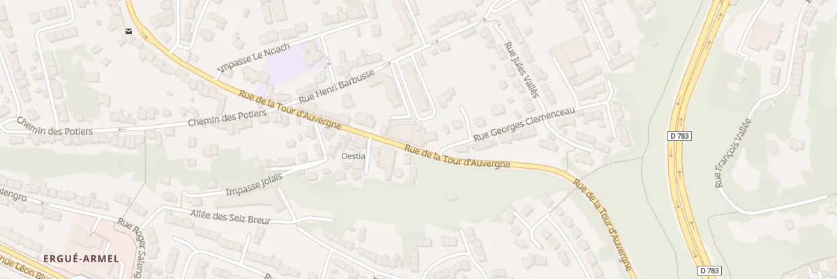 Plan du 77 Rue de la Tour d’Auvergne à Quimper