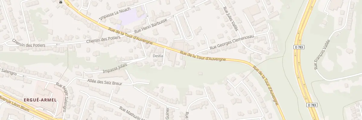 Plan du 70T Rue de la Tour d’Auvergne à Quimper