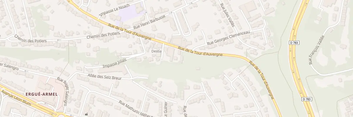 Plan du 70B Rue de la Tour d’Auvergne à Quimper