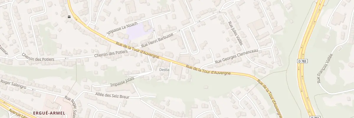Plan du 75 Rue de la Tour d’Auvergne à Quimper