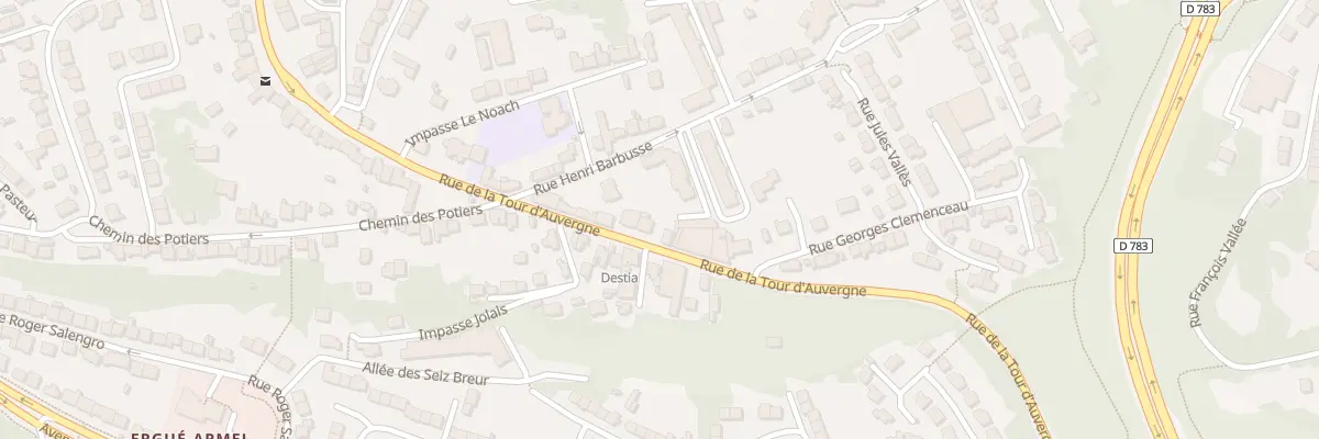 Plan du 73B Rue de la Tour d’Auvergne à Quimper