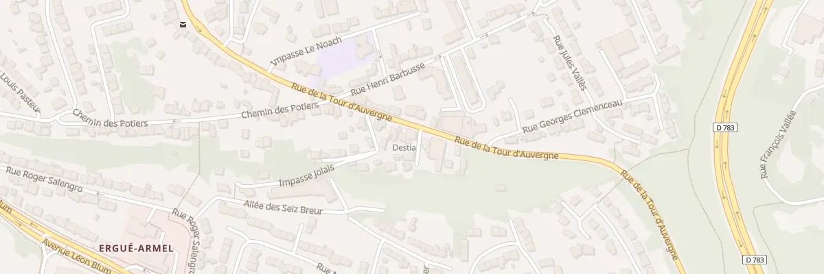 Plan du 66B Rue de la Tour d’Auvergne à Quimper
