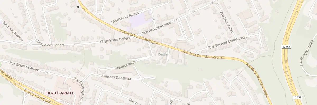 Plan du 64 Rue de la Tour d’Auvergne à Quimper