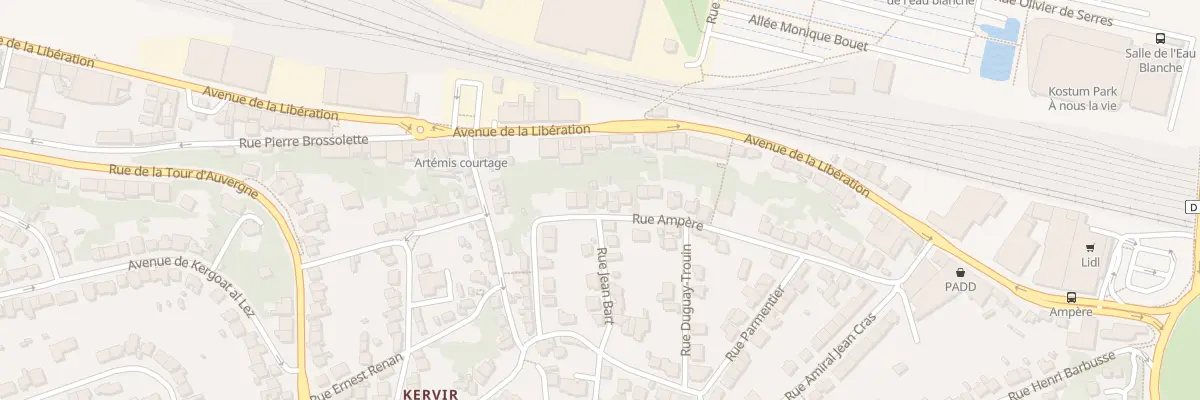 Plan du 20 Rue Ampere à Quimper