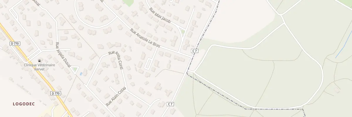 Plan du 22 Rue Anatole Le Bras à Pont-de-Buis-lès-Quimerch