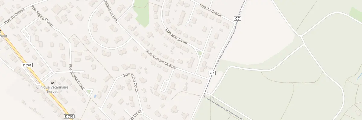 Plan du 21 Rue Anatole Le Bras à Pont-de-Buis-lès-Quimerch