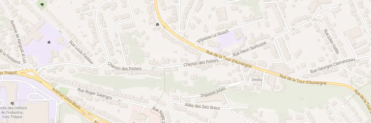 Plan du 6 Che des Potiers à Quimper