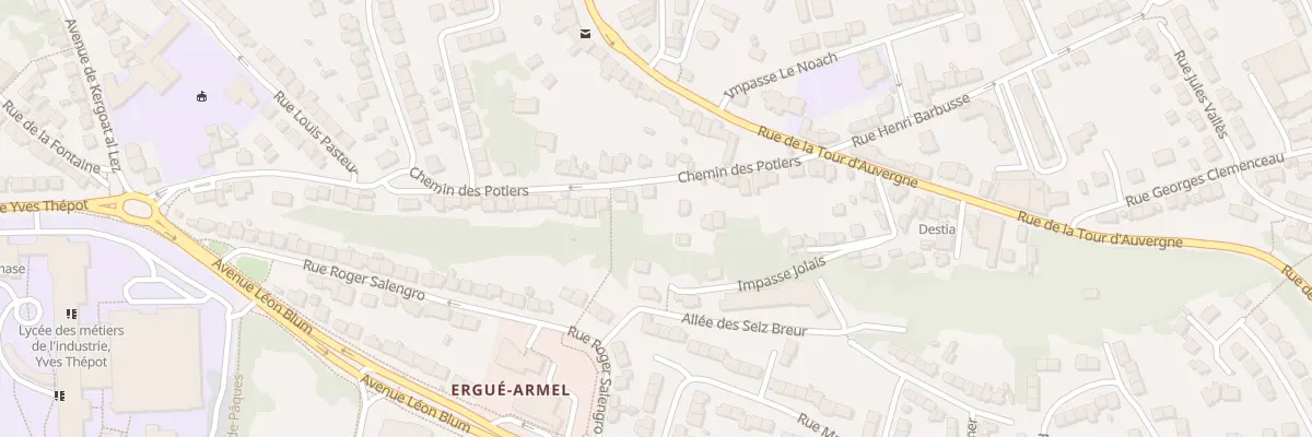 Plan du 19 Che des Potiers à Quimper