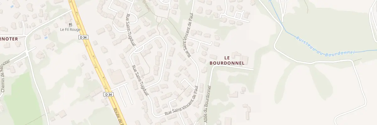 Plan du 18 Rue Saint Vincent de Paul à Quimper
