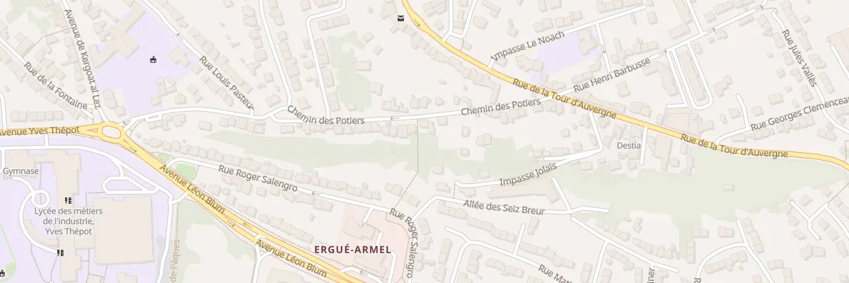 Plan du 23 Che des Potiers à Quimper