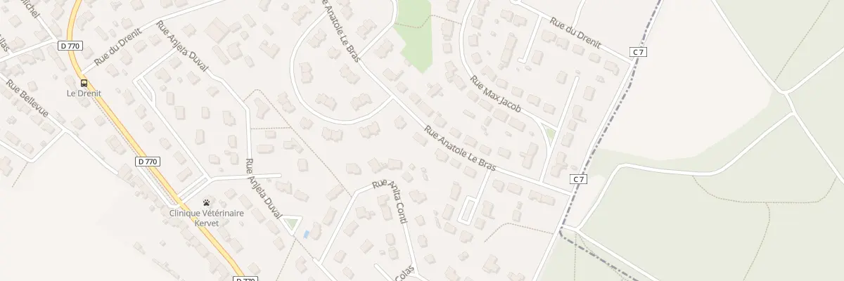 Plan du 10 Rue Anatole Le Bras à Pont-de-Buis-lès-Quimerch