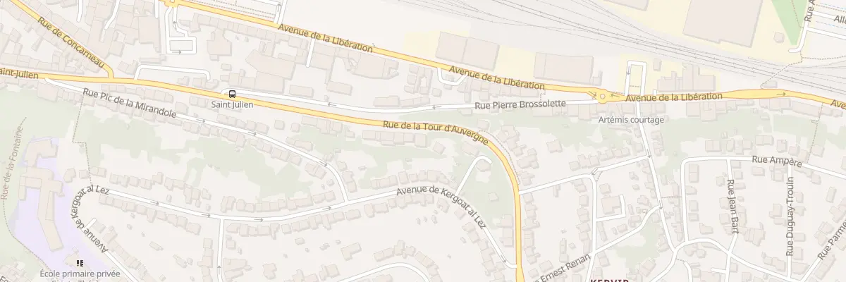 Plan du 14T Rue de la Tour d’Auvergne à Quimper