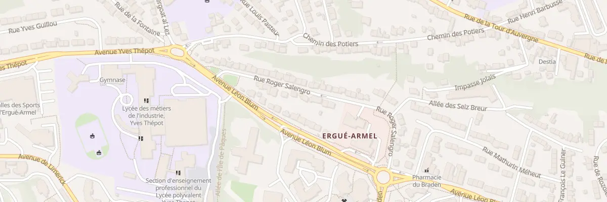 Plan du 6 Rue Roger Salengro à Quimper