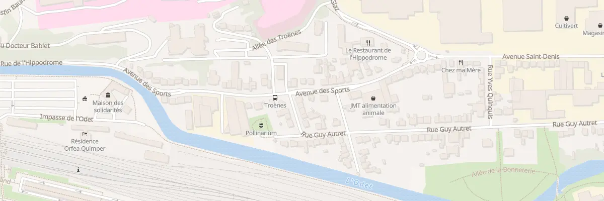 Plan du 1 Rue Guy Autret à Quimper
