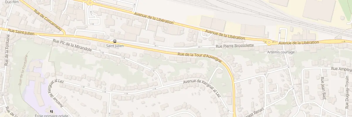 Plan du 12T Rue de la Tour d’Auvergne à Quimper