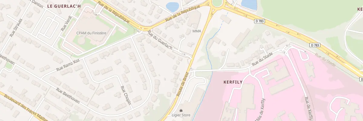 Plan du 2 Rue du Guerlach à Quimper