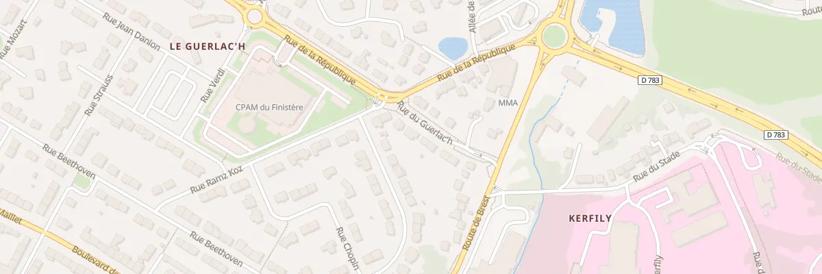 Plan du 10 Rue du Guerlach à Quimper