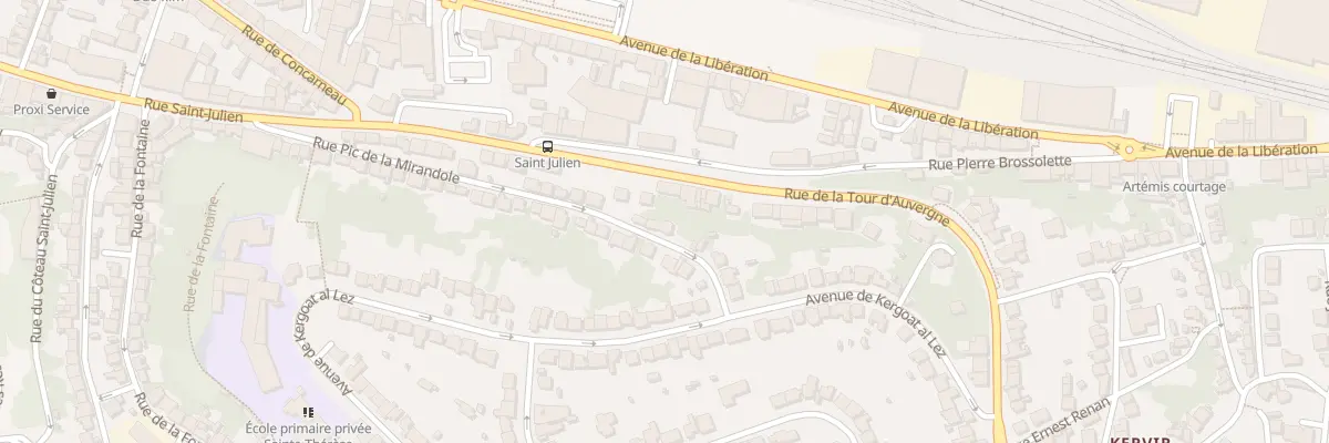 Plan du 9 Rue Pic de la Mirandole à Quimper