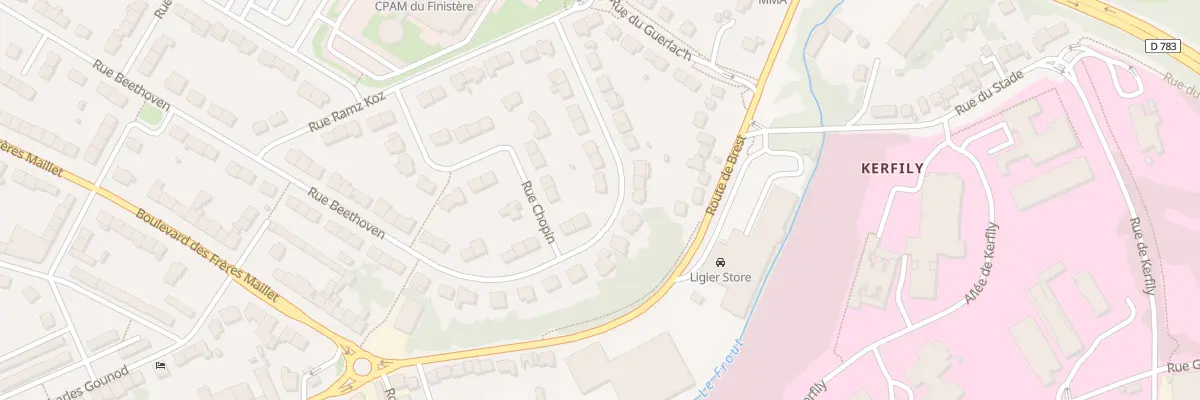 Plan du 66 Rue Beethoven à Quimper