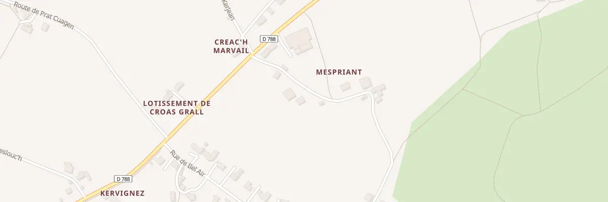 Plan du 1982B Creach Marvail à Trézilidé