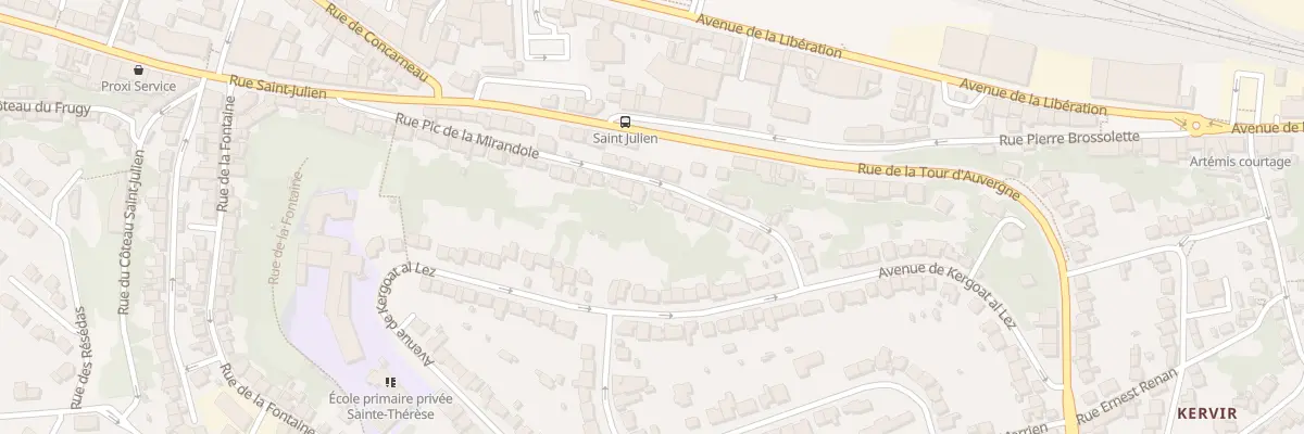 Plan du 22 Rue Pic de la Mirandole à Quimper