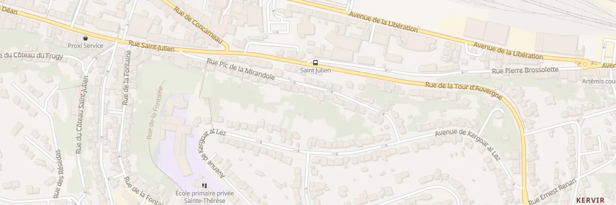 Plan du 28 Rue Pic de la Mirandole à Quimper