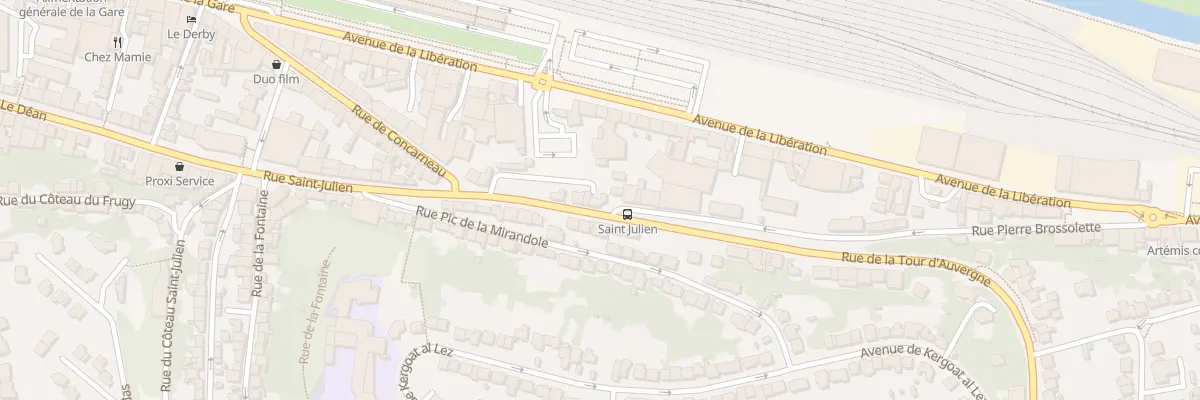 Plan du 25 Rue de la Tour d’Auvergne à Quimper