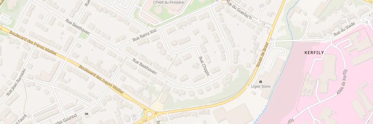 Plan du 11 Rue Chopin à Quimper