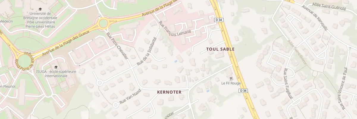 Plan du 7T Rue de Solidarite à Quimper