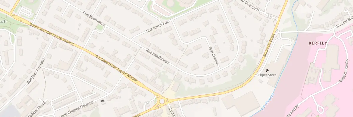 Plan du 46 Rue Beethoven à Quimper