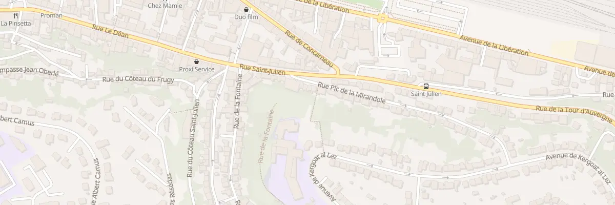 Plan du 54T Rue Pic de la Mirandole à Quimper