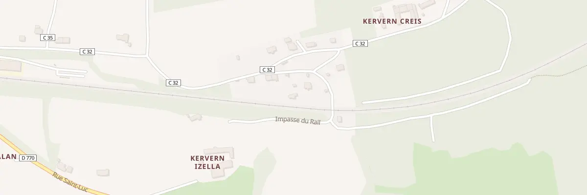 Plan du 1334 Kervern Izella à Pont-de-Buis-lès-Quimerch