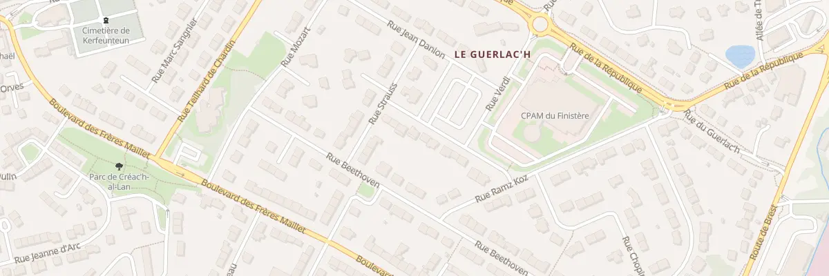 Plan du 7 Rue Jean-Sebastien Bach à Quimper
