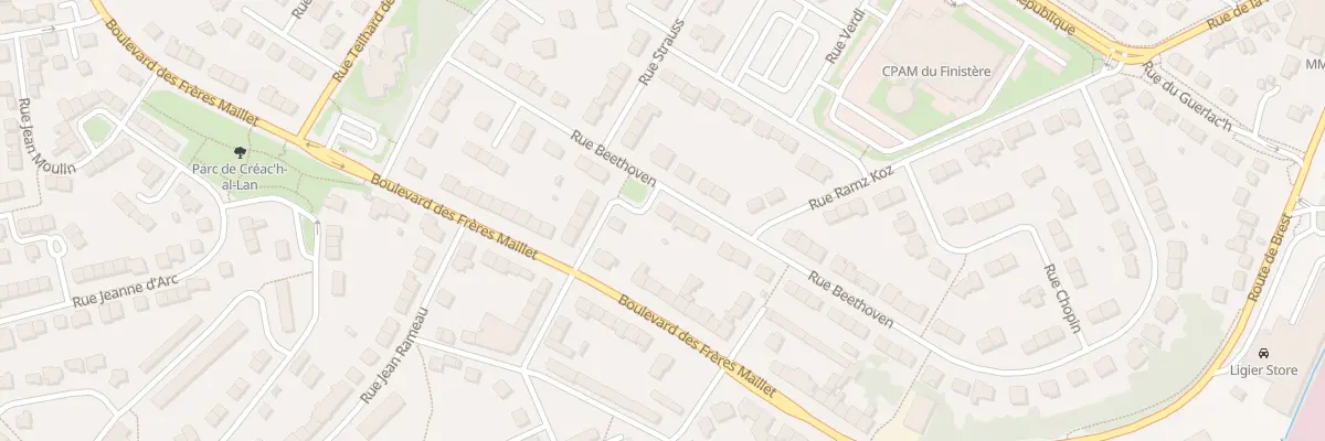Plan du 23 Rue Beethoven à Quimper