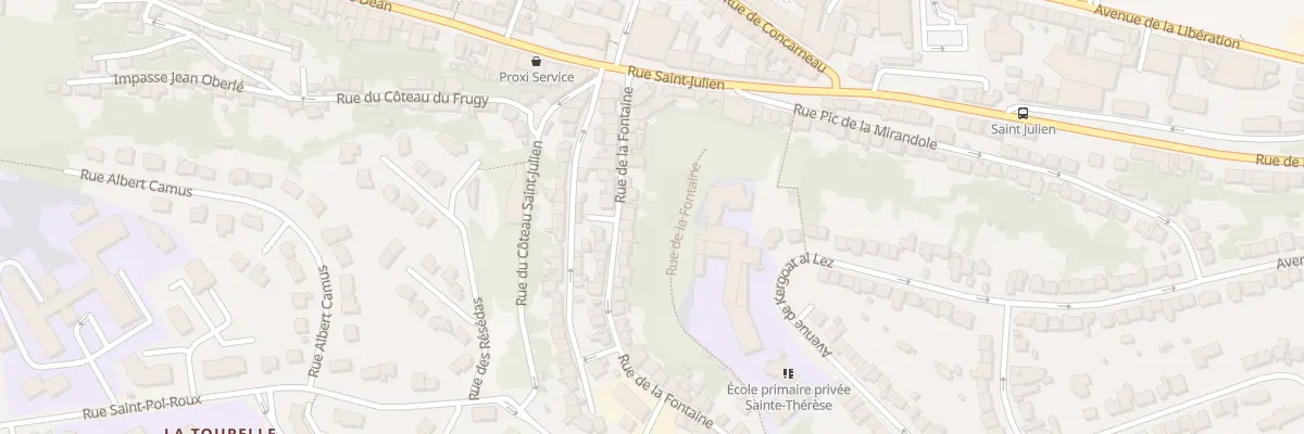 Plan du 10 Rue de la Fontaine à Quimper