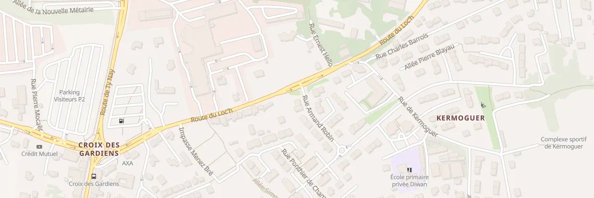 Plan du 1 Rue Armand Robin à Quimper