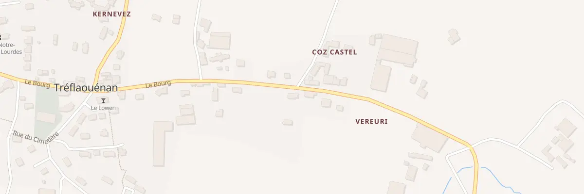 Plan du 2 Coz Castel à Tréflaouénan