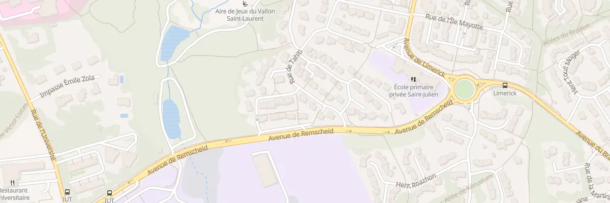 Plan du 2 All de la Réunion à Quimper