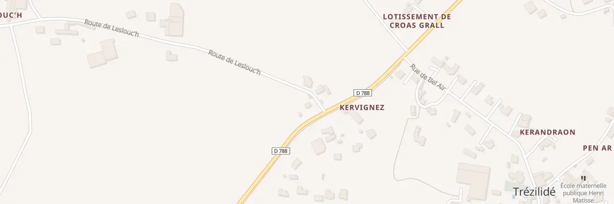 Plan du 5013 Kerviguez Bian Parc Nevez à Trézilidé