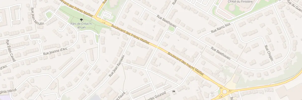 Plan du 2 Rue Vincent d’Indy à Quimper