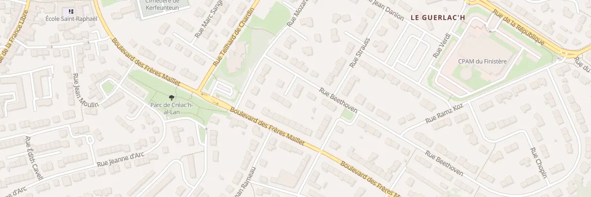 Plan du 13 Rue Beethoven à Quimper