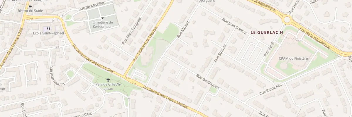 Plan du 4 Rue Beethoven à Quimper