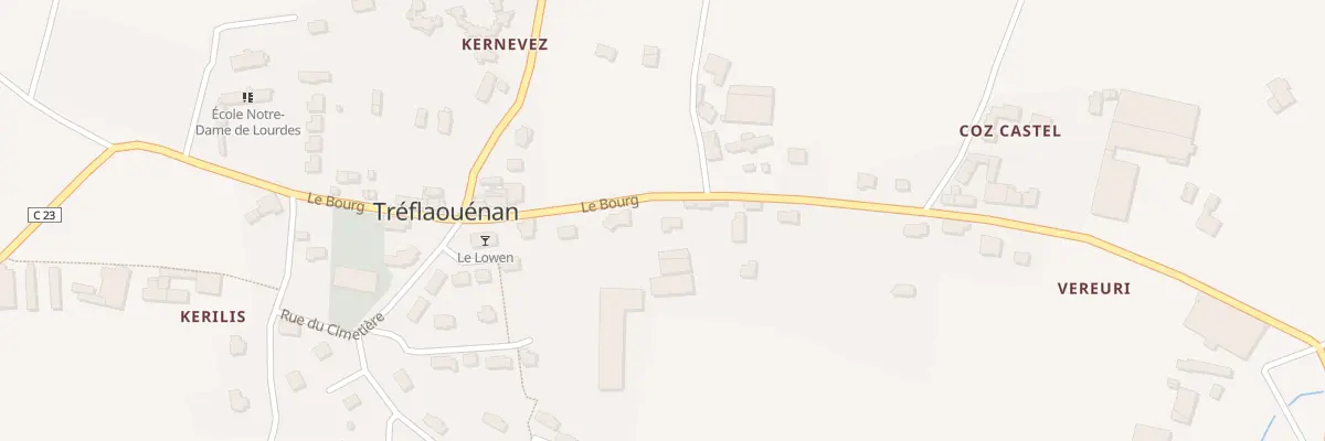 Plan du 3 Kerbalanec à Tréflaouénan