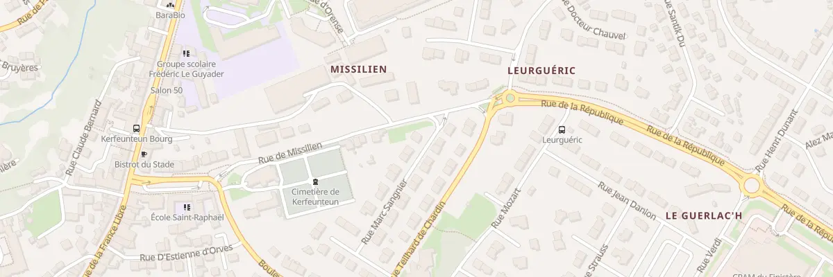 Plan du 2 Rue Marc Sangnier à Quimper