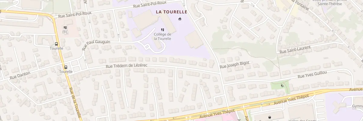 Plan du 36 Rue Tredern de Lezerec à Quimper