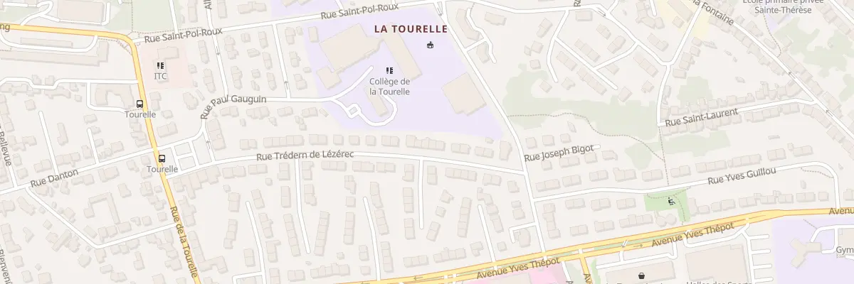 Plan du 34 Rue Tredern de Lezerec à Quimper