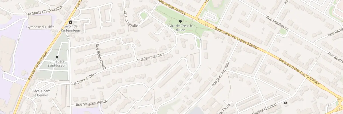 Plan du 38 Rue Jeanne d’Arc à Quimper