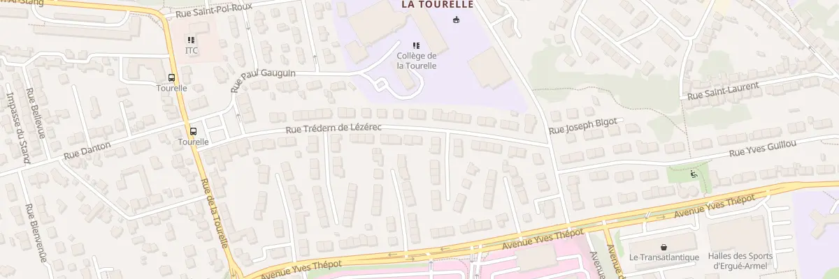 Plan du 25 Rue Tredern de Lezerec à Quimper